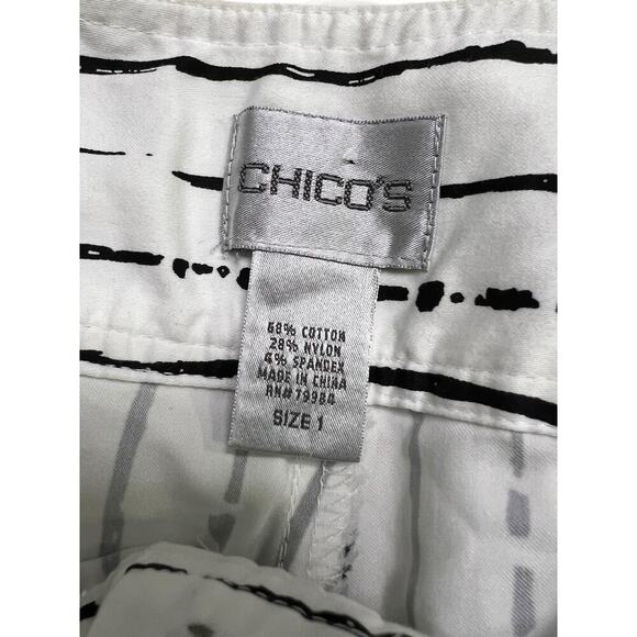 CHICO’S Women’s‎ Black / White Striped Cropped Dress Pants - Plus Size - 1 - Picture 5 of 7